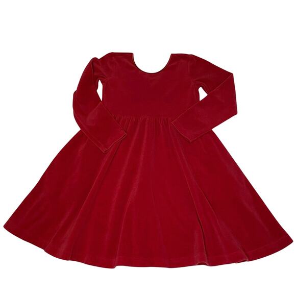 Hanna Andersson Velvet Dress Girls 5 | Red Christmas Holiday Classic - Picture 1 of 8